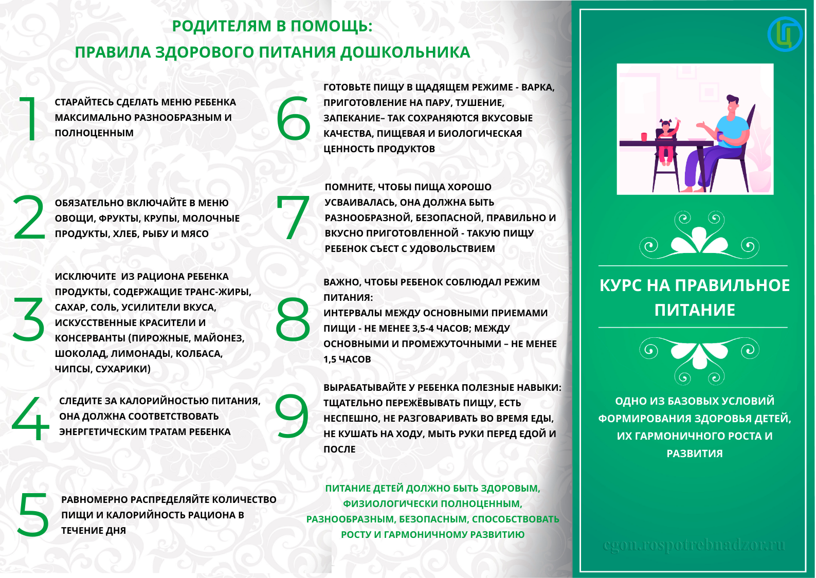 Правила здорового питания школьника